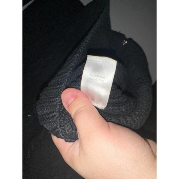 BLOOMINGDALES Black Full Zip Cable Knit Sweater - Size Small - Picture 5 of 5